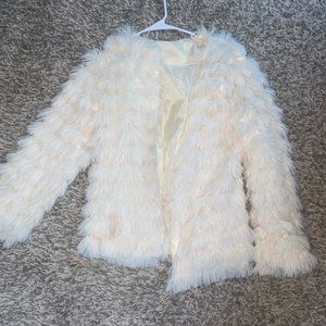 Cream Fuzzy Coat
